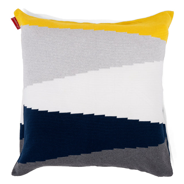 Fodera per Cuscino Gigante 70 x 70cm - Lavorato a Maglia Blocco di Colore Multi 01