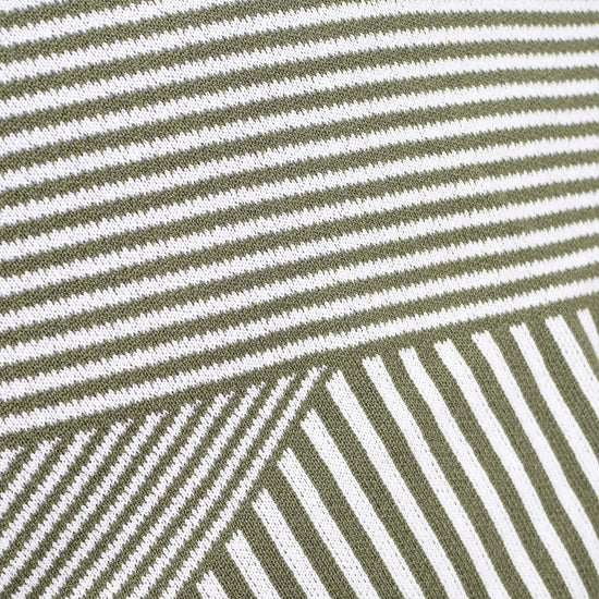 Fodera per Cuscino Gigante 70 x 70cm - Lavorato a Maglia Striscia Verde 03
