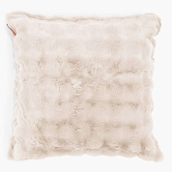 Fodera per Cuscino Gigante 70 x 70cm - Pelliccia Sintetica a Bolle Panna 01