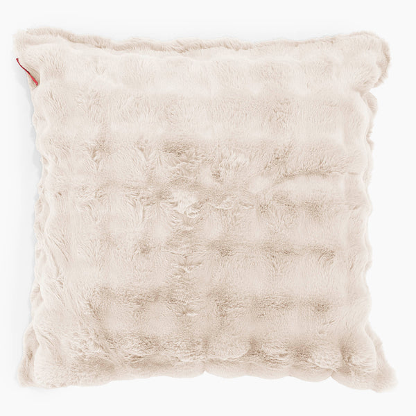 Fodera per Cuscino Gigante 70 x 70cm - Pelliccia Sintetica a Bolle Panna 01