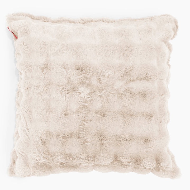 Fodera per Cuscino Gigante 70 x 70cm - Pelliccia Sintetica a Bolle Panna 01
