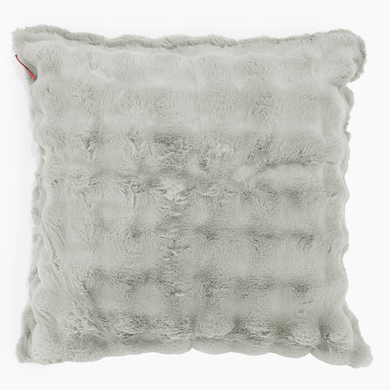 Fodera per Cuscino Gigante 70 x 70cm - Pelliccia Sintetica a Bolle Verde Salvia 01