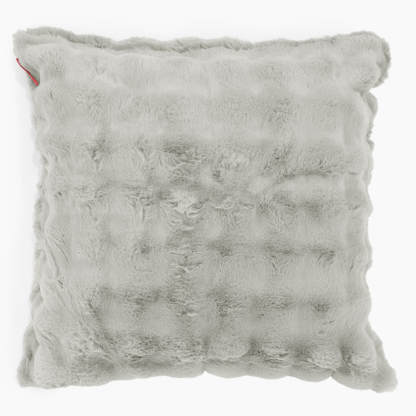 Fodera per Cuscino Gigante 70 x 70cm - Pelliccia Sintetica a Bolle Verde Salvia 01