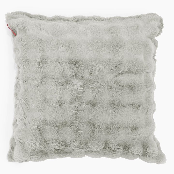 Fodera per Cuscino Gigante 70 x 70cm - Pelliccia Sintetica a Bolle Verde Salvia 01