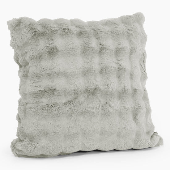 Fodera per Cuscino Gigante 70 x 70cm - Pelliccia Sintetica a Bolle Verde Salvia 02