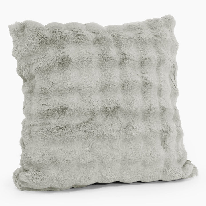 Fodera per Cuscino Gigante 70 x 70cm - Pelliccia Sintetica a Bolle Verde Salvia 02