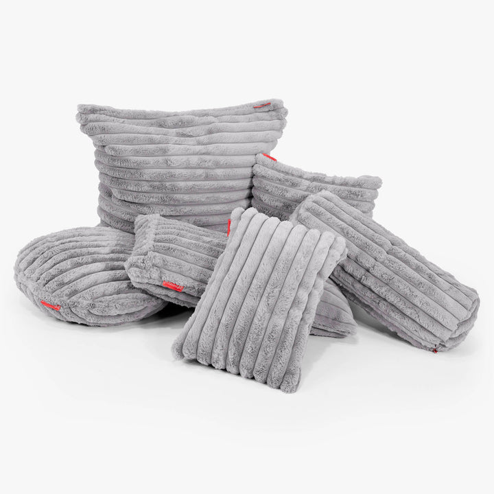 Fodera per Cuscino Gigante 70 x 70cm - Velluto Felpato Ultra Morbido Grigio3