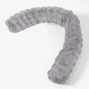 Cuscino Gigante Del Collo XL - Pelliccia Sintetica a Bolle Grigio