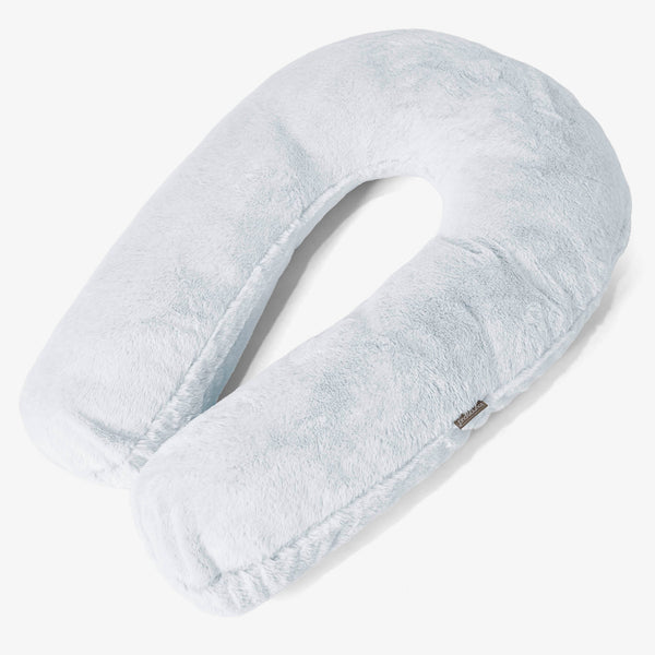 Cuscino Hug - Eco-pelliccia di Coniglio Azzurro Polvere 01