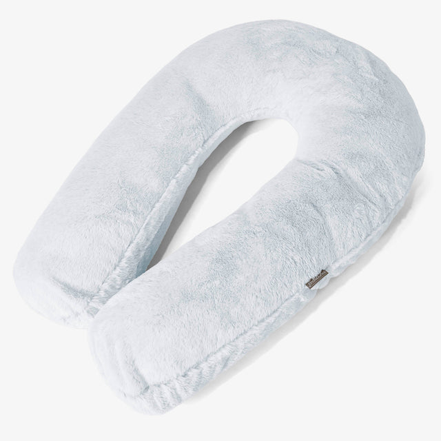 Cuscino Hug - Eco-pelliccia di Coniglio Azzurro Polvere 01