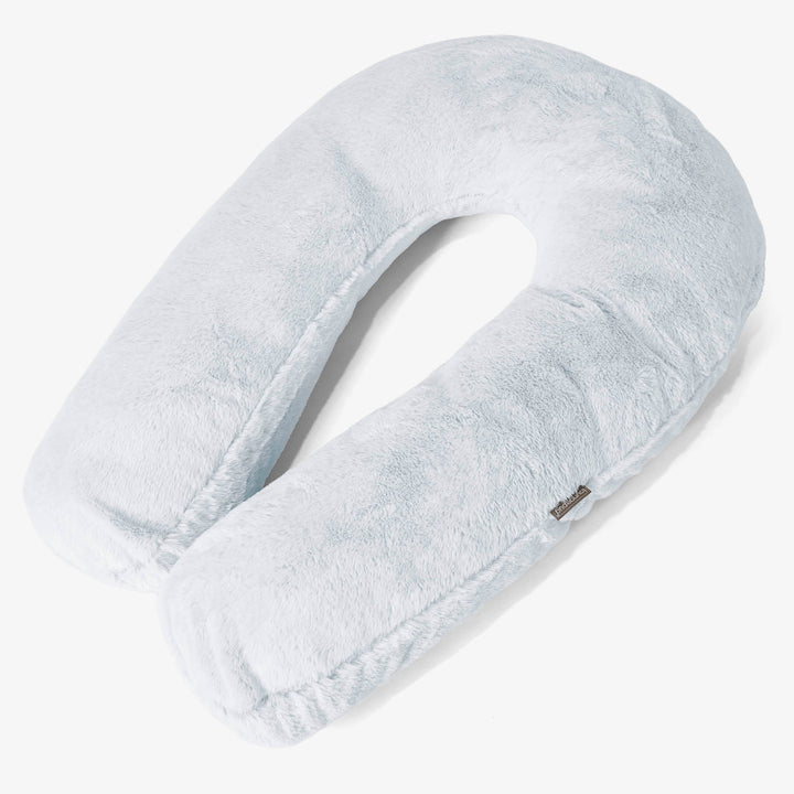 Cuscino Hug - Eco-pelliccia di Coniglio Azzurro Polvere 01
