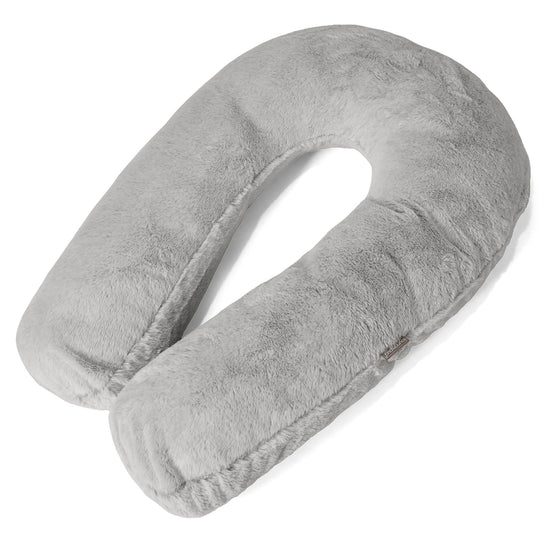 Cuscino Hug - Eco-pelliccia di Coniglio Grigio Chiaro 01