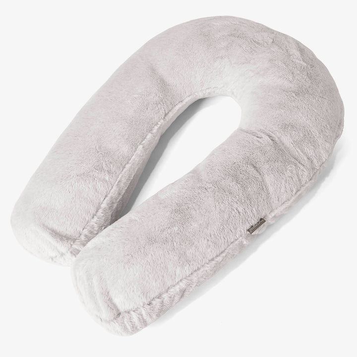 Cuscino Hug - Eco-pelliccia di Coniglio Grigio Chiaro 01