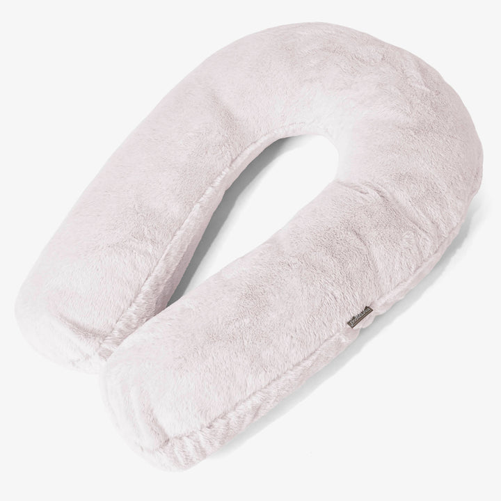 Cuscino Hug - Eco-pelliccia di Coniglio Rosa Antico 01