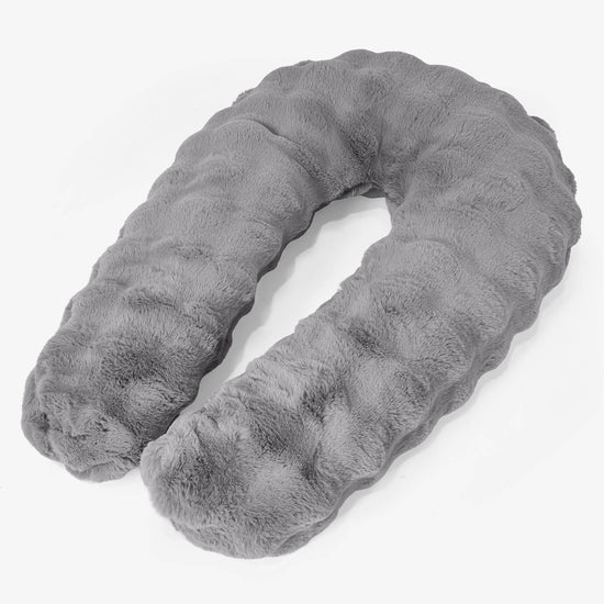 Cuscino Hug - Pelliccia Sintetica a Bolle Grigio 01
