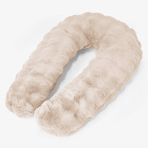 Cuscino Hug - Pelliccia Sintetica a Bolle Panna