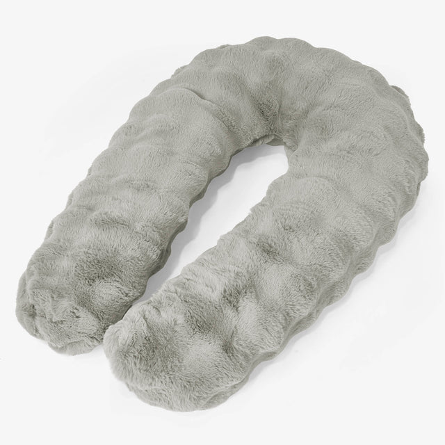 Cuscino Hug - Pelliccia Sintetica a Bolle Verde Salvia 01