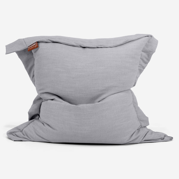 Cuscino Pouf Sacco XL - Effetto Lino Plata 01