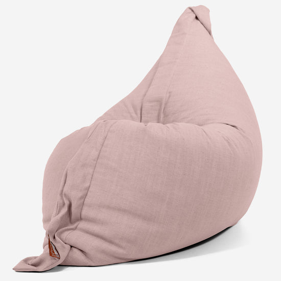 Cuscino Pouf Sacco XL - Effetto Lino Rosa 02