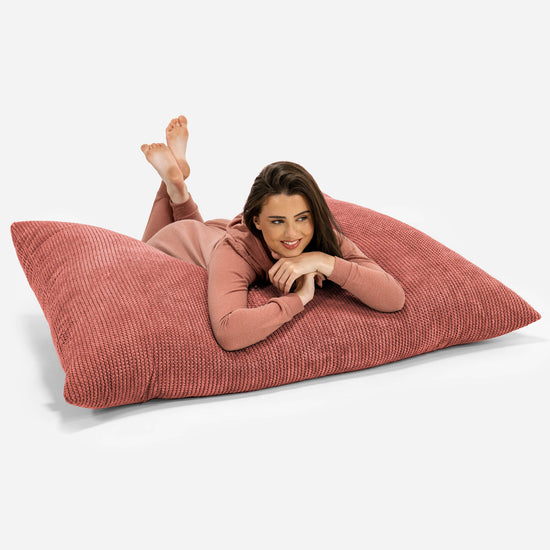 Cuscino Pouf Sacco XL - Pompon Arancione Zucca 03