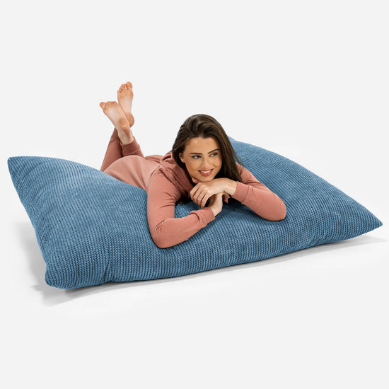 Cuscino Pouf Sacco XL - Pompon Cielo 03