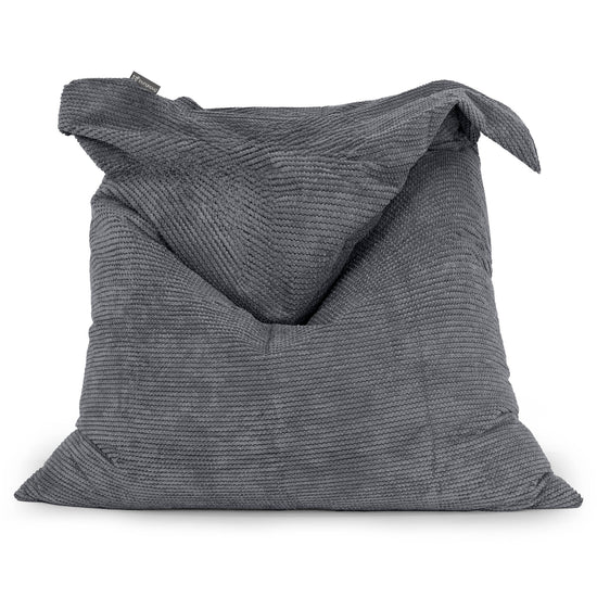 Cuscino Pouf Sacco XL - Pompon Nero 01