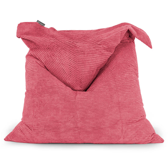 Cuscino Pouf Sacco XL - Pompon Rosso pastello 01
