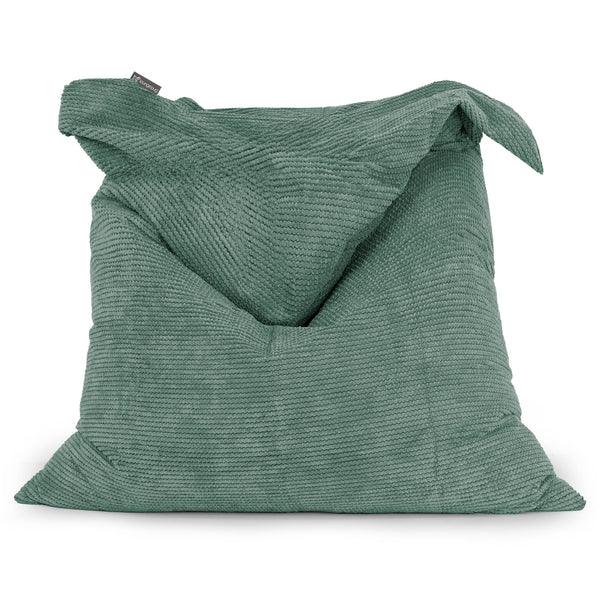 Cuscino Pouf Sacco XL - Pompon Verde Muschio 01