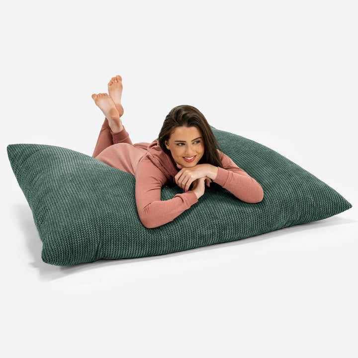 Cuscino Pouf Sacco XL - Pompon Verde Muschio 03
