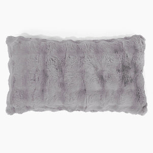 Fodera per Cuscino Rettangolare Gigante 40 x 70cm - Pelliccia Sintetica a Bolle Grigio