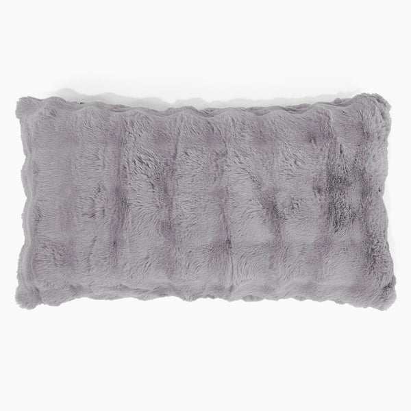 Fodera per Cuscino Rettangolare Gigante 40 x 70cm - Pelliccia Sintetica a Bolle Grigio 01