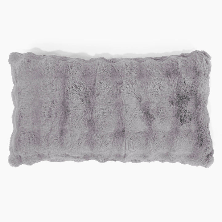 Fodera per Cuscino Rettangolare Gigante 40 x 70cm - Pelliccia Sintetica a Bolle Grigio 01
