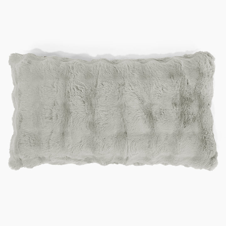 Fodera per Cuscino Rettangolare Gigante 40 x 70cm - Pelliccia Sintetica a Bolle Verde Salvia 01