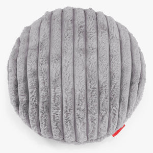 Fodera per Cuscino Rotondo 50cm - Velluto Felpato Ultra Morbido Grigio