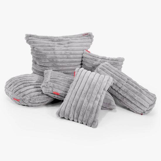 Fodera per Cuscino Rotondo 50cm - Velluto Felpato Ultra Morbido Grigio2