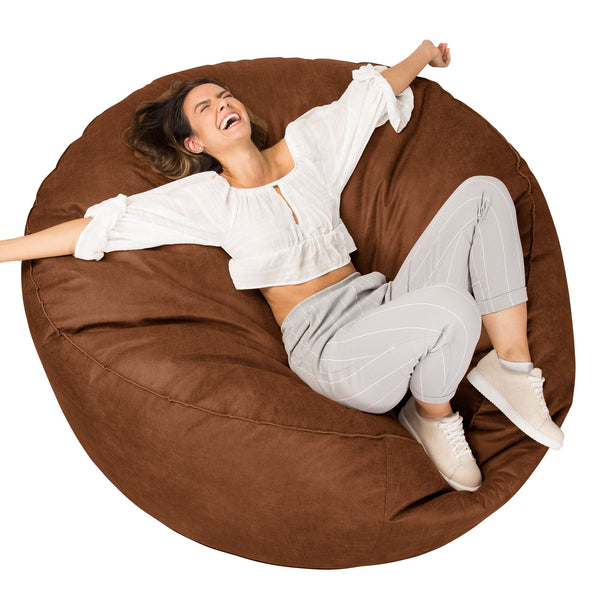 Pouf Sacco Gigante XXXL 'Mega Mammut' Copertura di Ricambio - Pelle Effetto Vintage 01