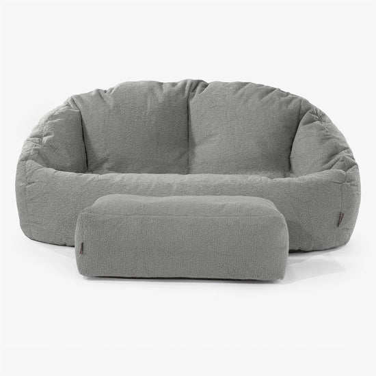 Divano a Sacco Bubble - Bouclé Grigio 02