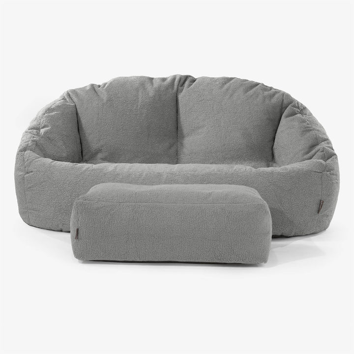 Divano a Sacco Bubble - Bouclé Grigio 02