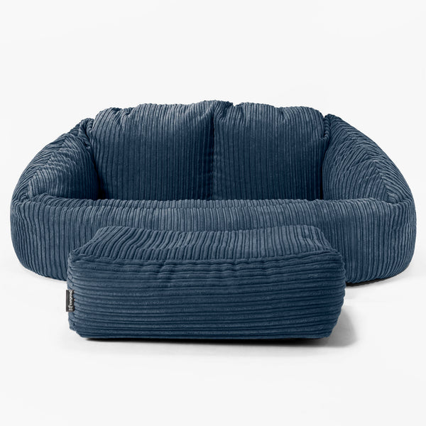 Divano a Sacco Bubble - Velluto a Coste Navy 01