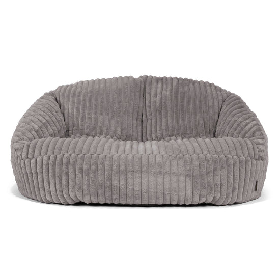 Divano a Sacco Bubble - Velluto Felpato Ultra Morbido Grigio 01