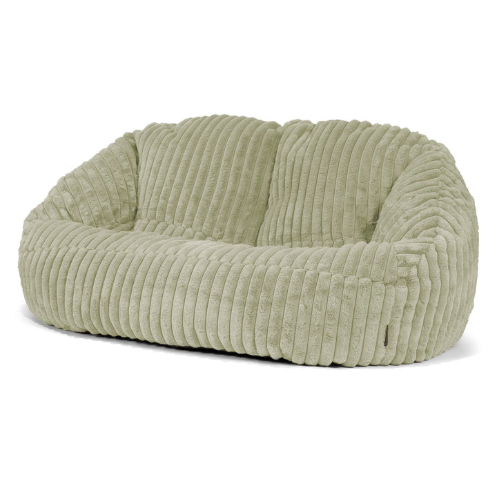 Divano a Sacco Bubble - Velluto Felpato Ultra Morbido Verde Salvia 04