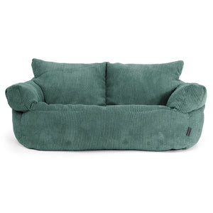 Lounge Pug Pouf Rotondo Poggiapiedi In Velluto Verde Foresta - Sacco Ottomano 40x28 Cm Per Soggiorno - 5