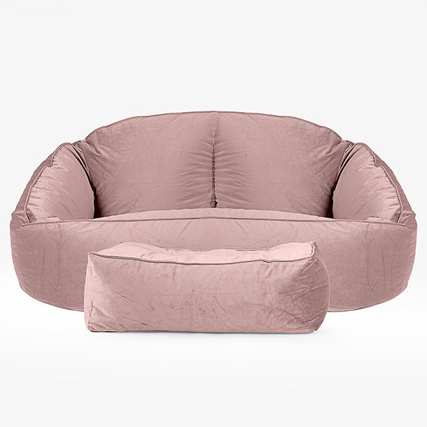 Divano a Sacco Bubble - Velluto a Coste Rosa 02