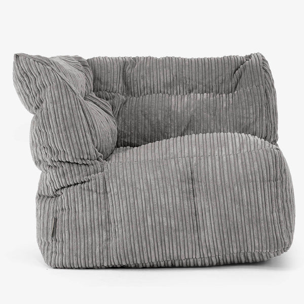 Divano Modulabile Pouf, Sezione Angolo Sinistro - Velluto a Coste Grafite