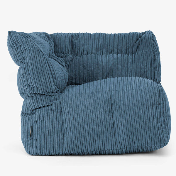 Divano Modulabile Pouf, Sezione Angolo Sinistro - Velluto a Coste Navy