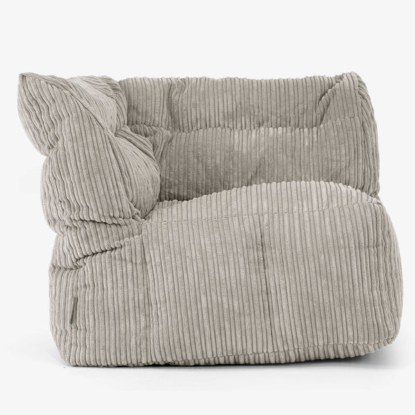 Divano Modulabile Pouf, Sezione Angolo Sinistro - Velluto a Coste Visone