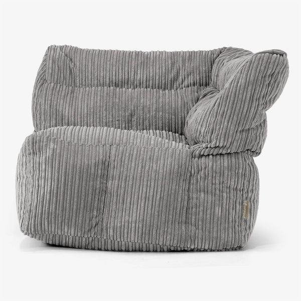 Divano Modulabile Pouf, Sezione Angolo Destro - Velluto a Coste Grafite