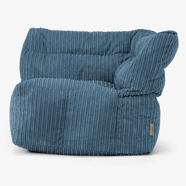 Divano Modulabile Pouf, Sezione Angolo Destro - Velluto a Coste Navy