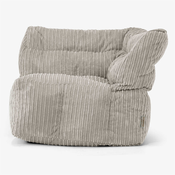 Divano Modulabile Pouf, Sezione Angolo Destro - Velluto a Coste Visone