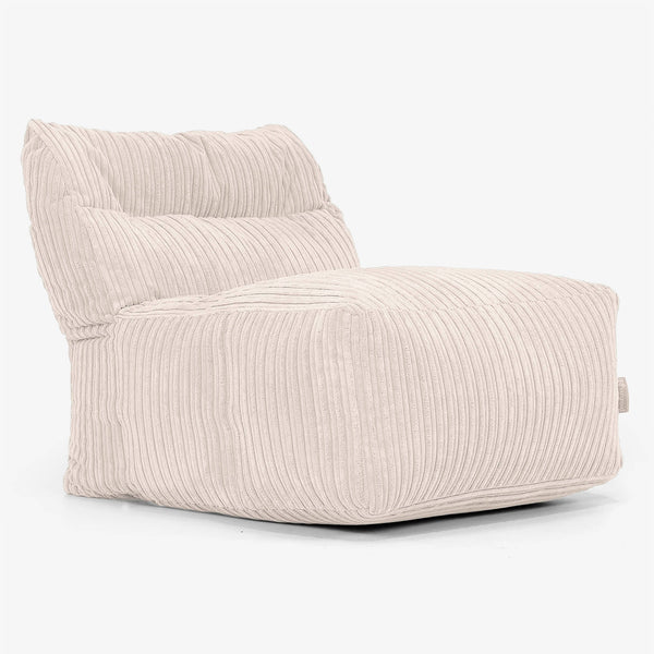 Divano Modulabile Pouf, Sezione Centrale - Velluto a Coste Avorio 01